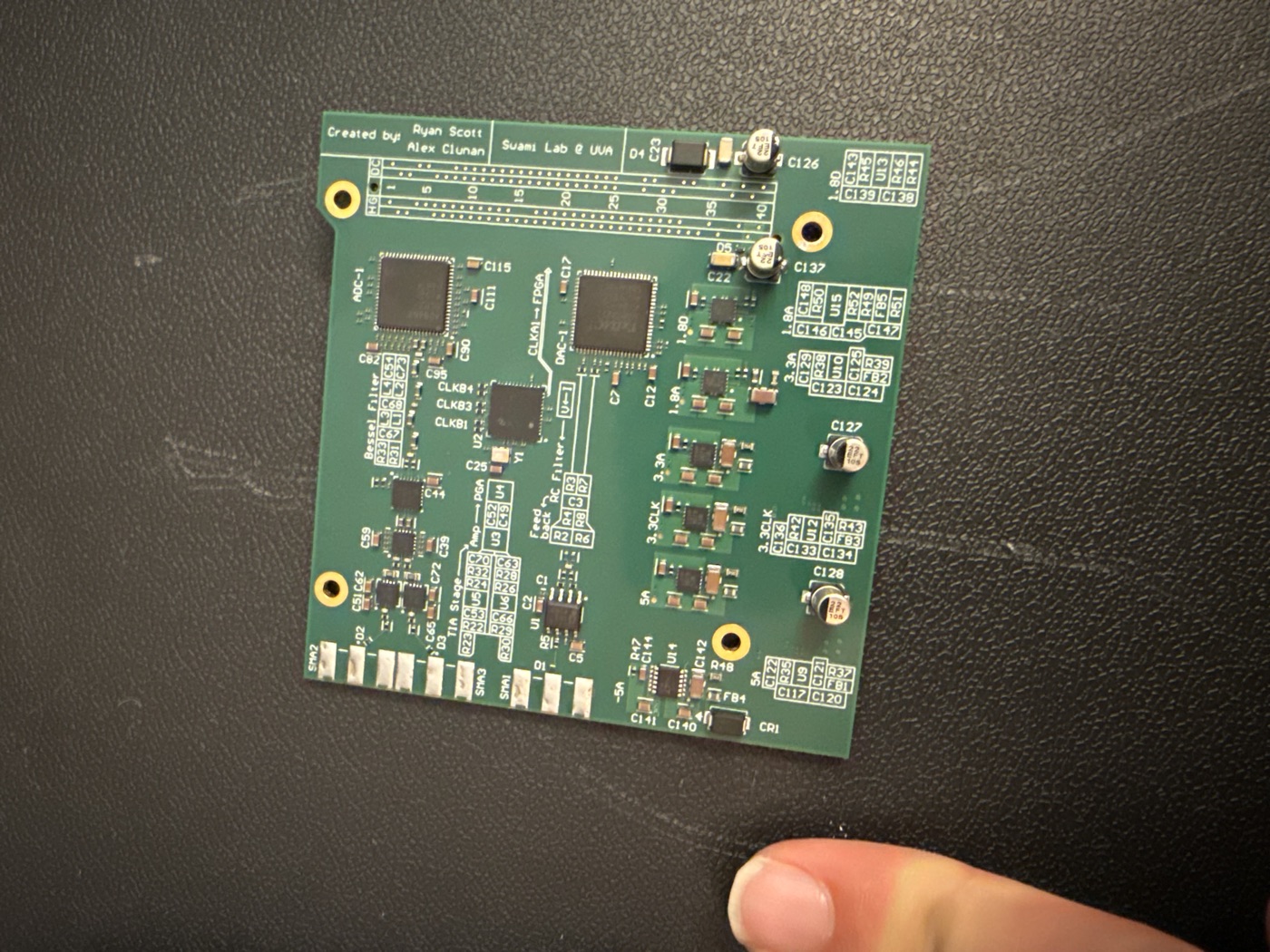 Custom 10-layer data-acquisition PCB